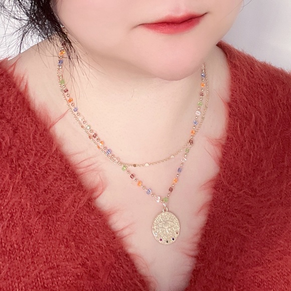 Evil Eye Layered Chain Necklace Mystical Eye Pendant Medallion Necklace - Picture 5 of 5